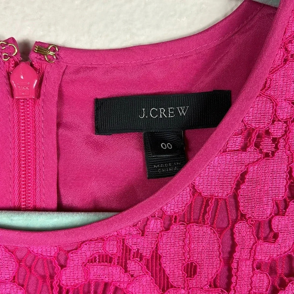 J. Crew Lace Peplum Sleeveless Top Tank Hot Pink size 00 - Picture 5 of 12